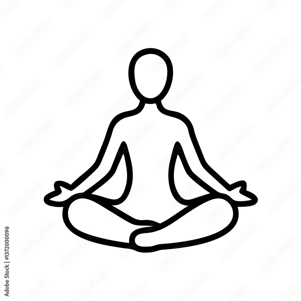 Meditation Icon in a Calm Pose Meditation Icon in a Calm Pose