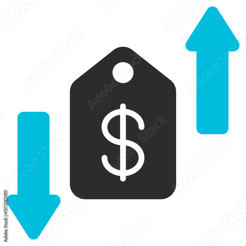 Variable Cost Glyph Blue Grey Icon