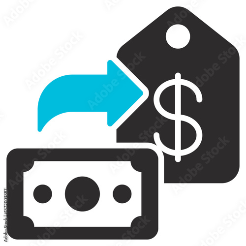 Expense Glyph Blue Grey Icon