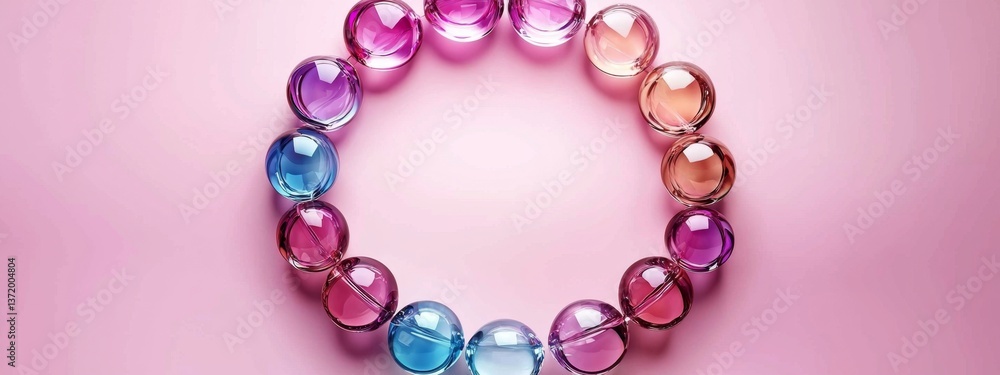 Obraz premium Stunning Design featuring Glass Spheres on Pink 