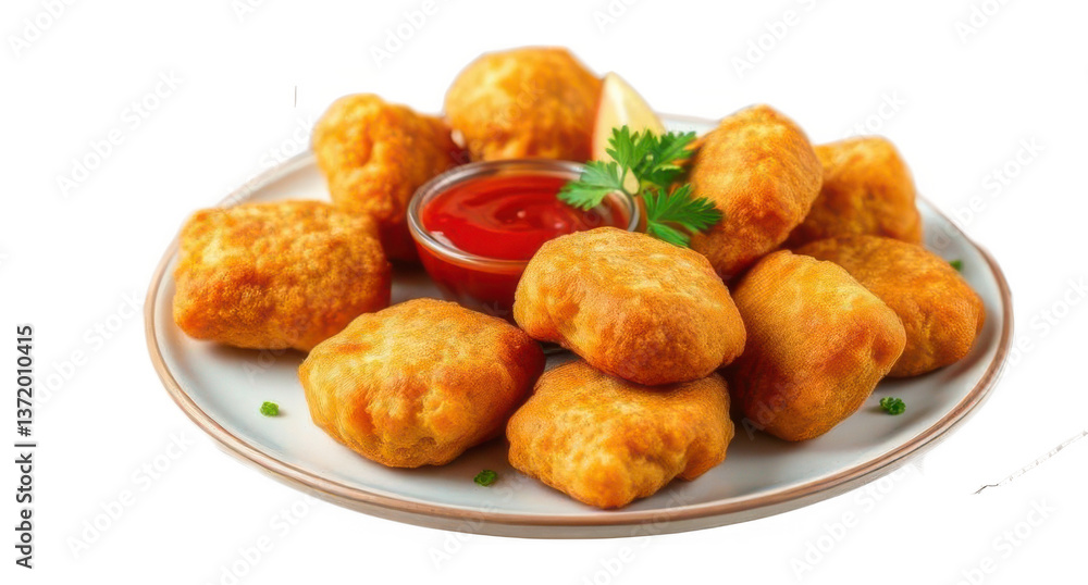 nugets on the plate isolated - ai generated nugets on the plate isolated - ai generated