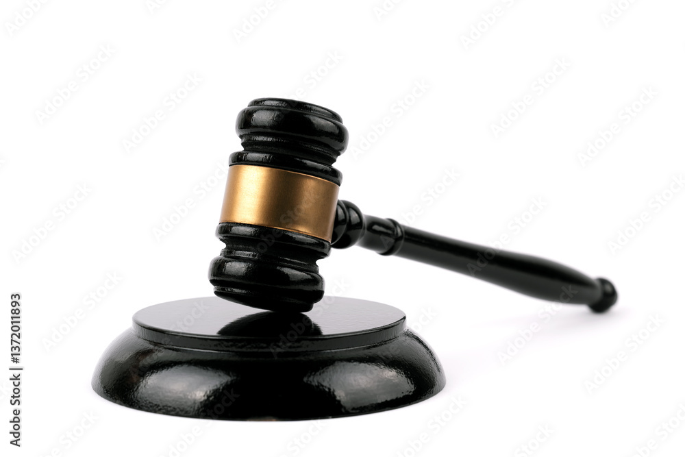 Gavel on the table. White background Gavel on the table. White background