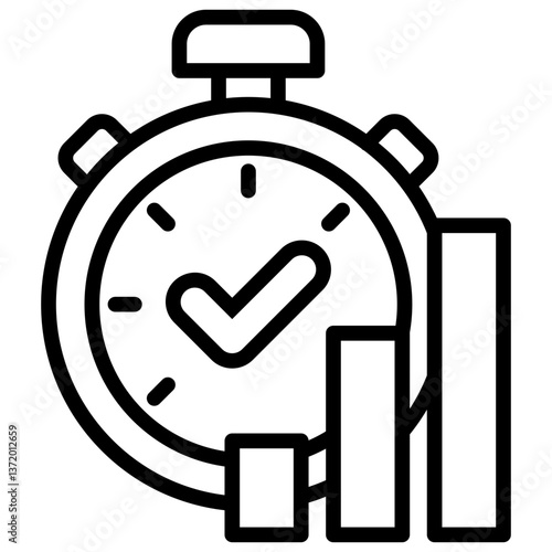 Performance Icon Financial Projection and Management Line Design Vector Concept