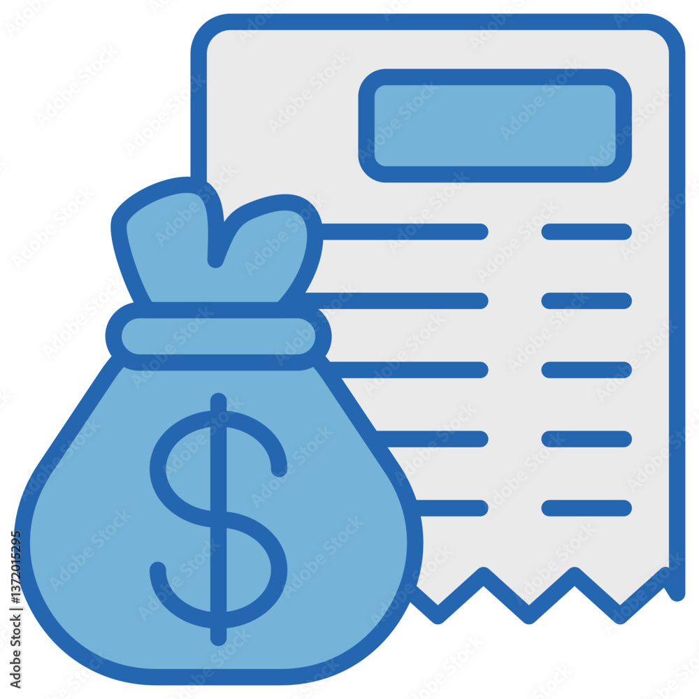 Obraz premium Cost Blue White Icon