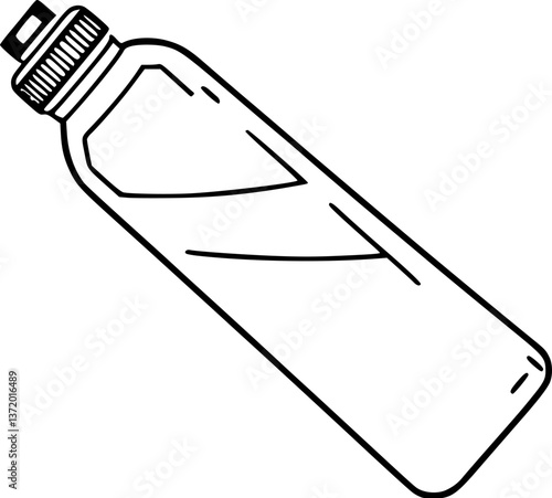 Outline of a water bottle minimal hydration and healthy lifestyle vector icon.