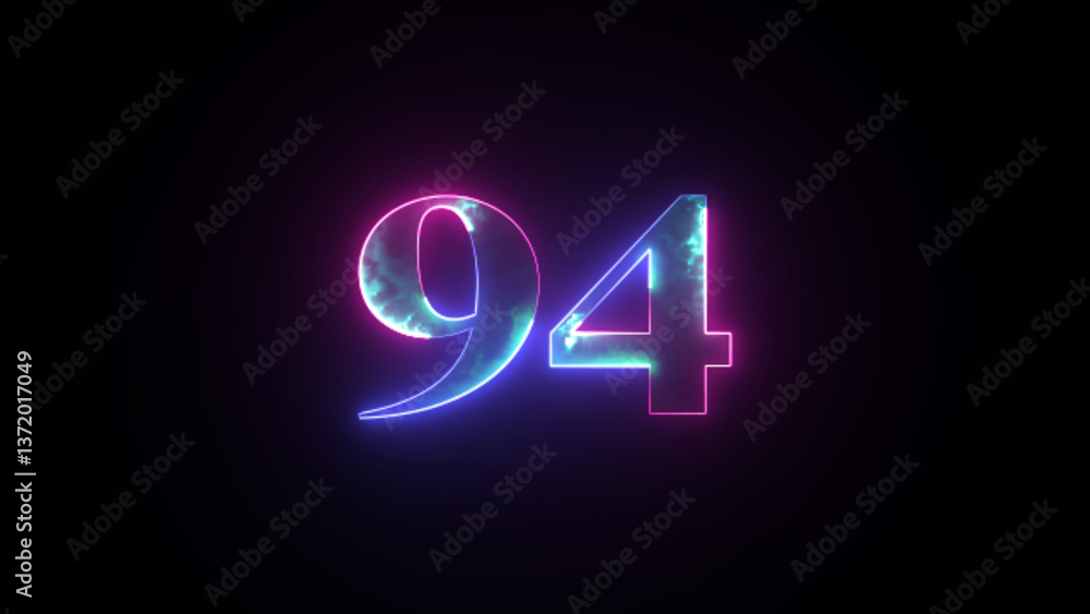 Abstract glowing neon number Abstract glowing neon number