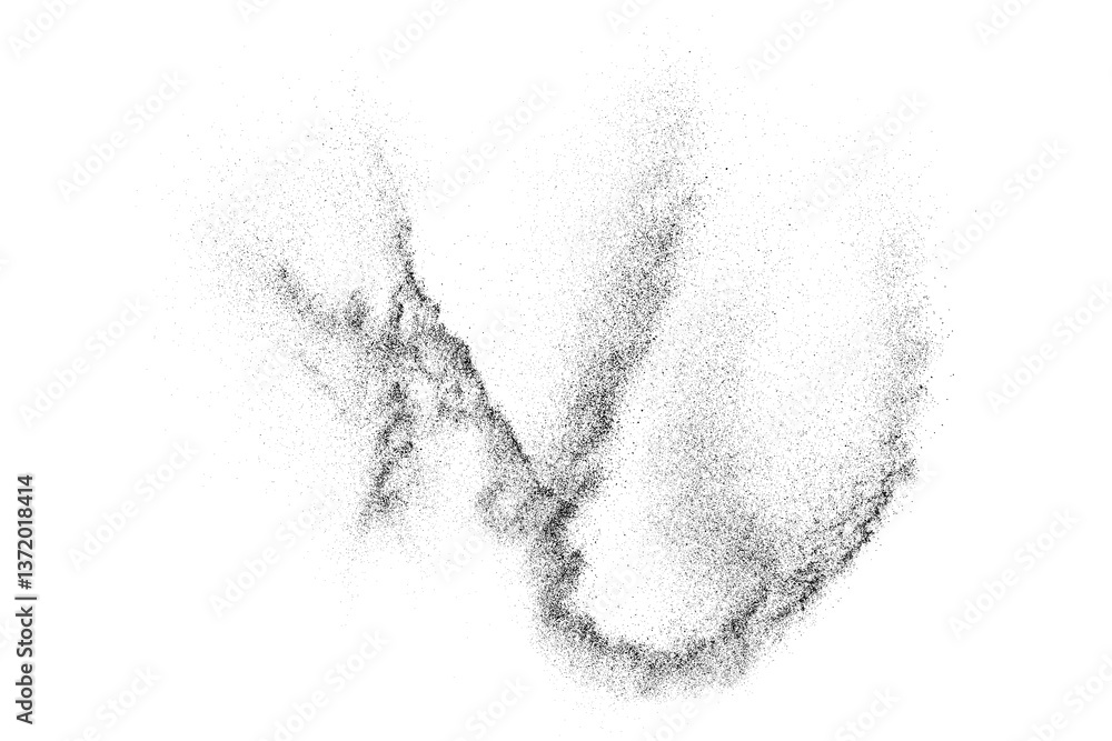 Water texture. Splash effect. Snow overlay. Drops liquid. Grunge pattern. Black explosion on transparent background. PNG format.