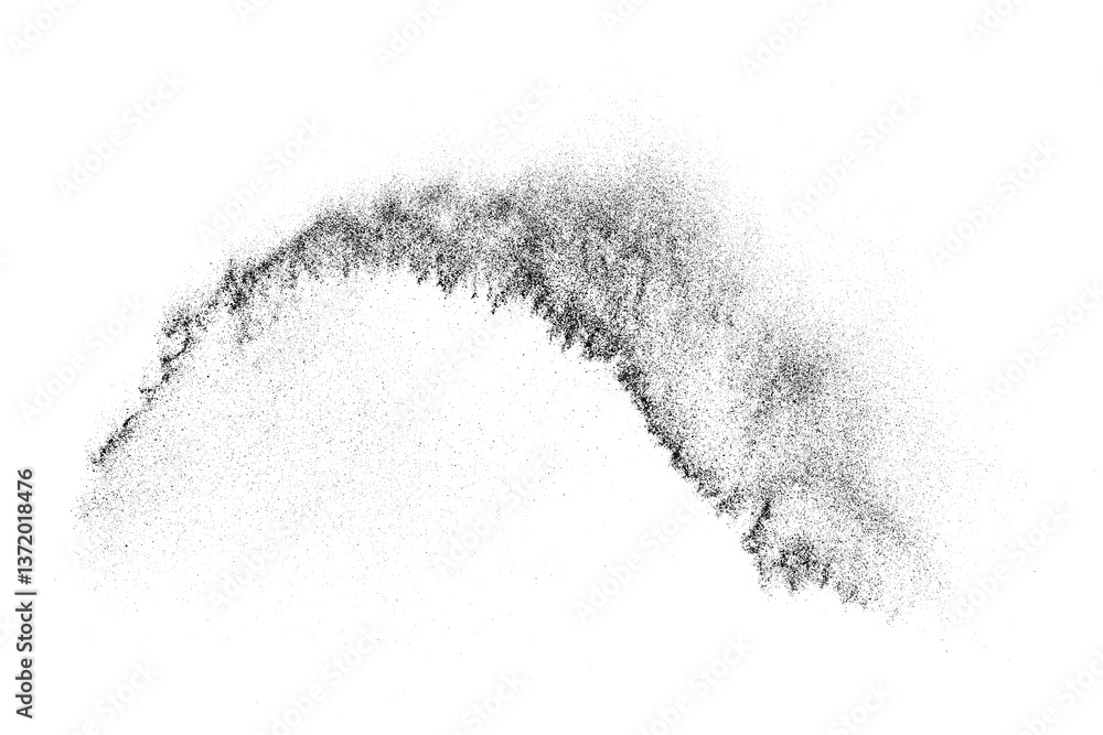 Water texture. Splash effect. Snow overlay. Drops liquid. Grunge pattern. Black explosion on transparent background. PNG format.