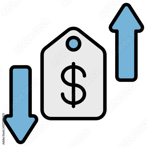 Variable Cost Blue Black Icon