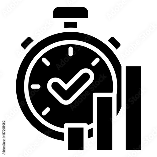 Performance Icon Financial Projection and Management Glyph Design Vector Concept
