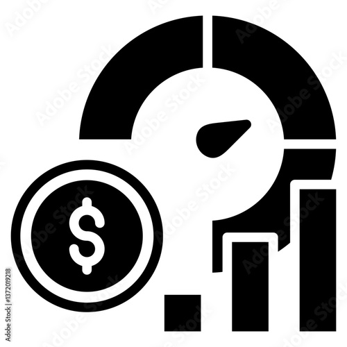 Solvency Icon Financial Projection and Management Glyph Design Vector Concept