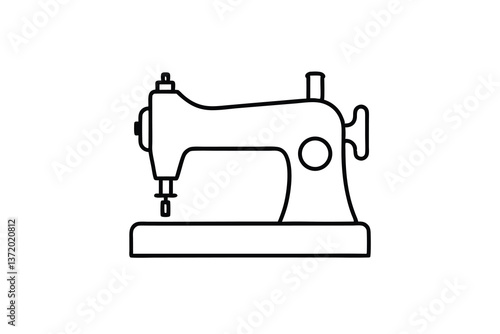 Sewing Machine Outline, Simple Icon, Fashion Design, Textile Industry