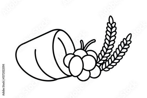 Overturned Basket Wheat Berries Harvest Thanksgiving Autumnal Abundance Fall