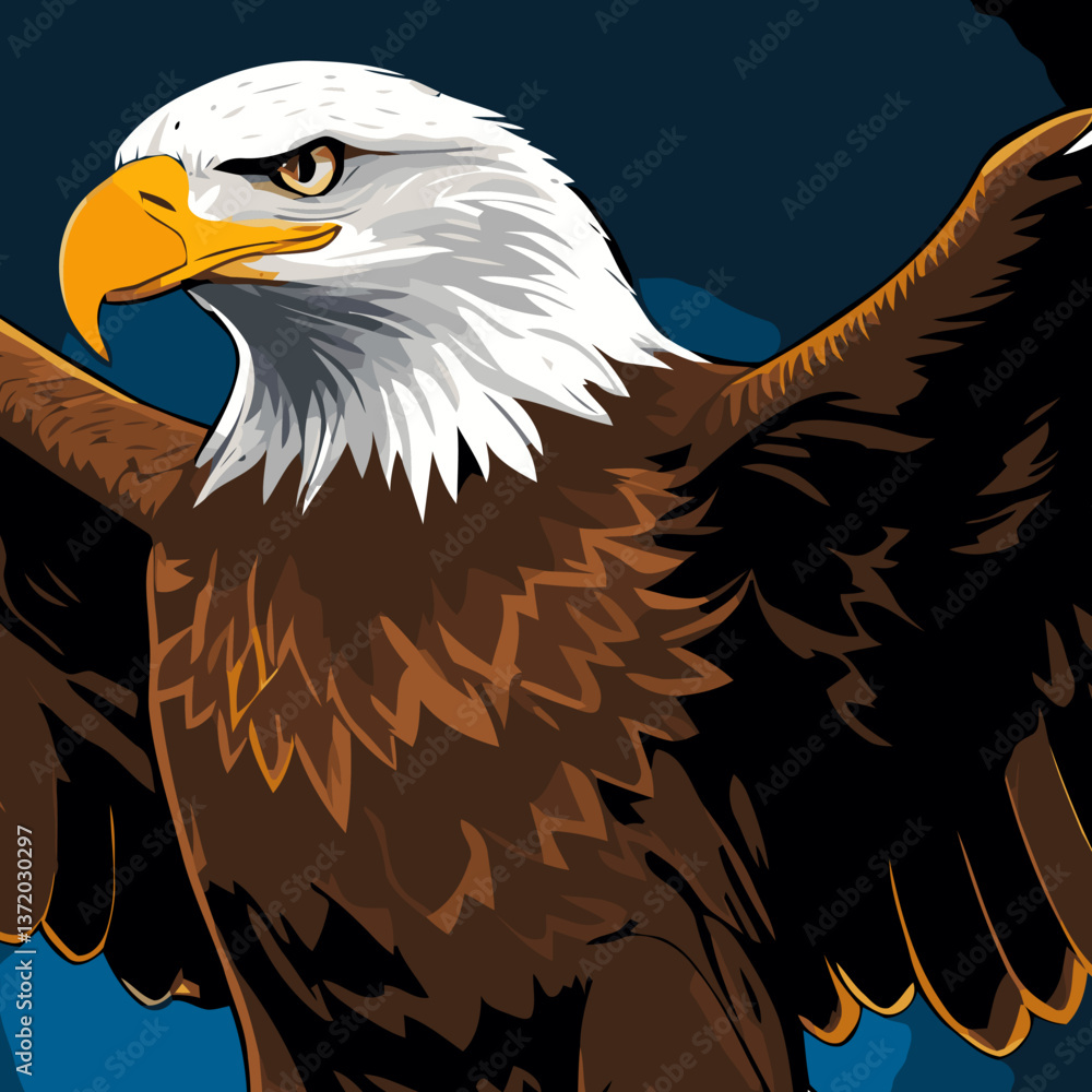 Obraz premium flying eagle vector art for graphic design needs