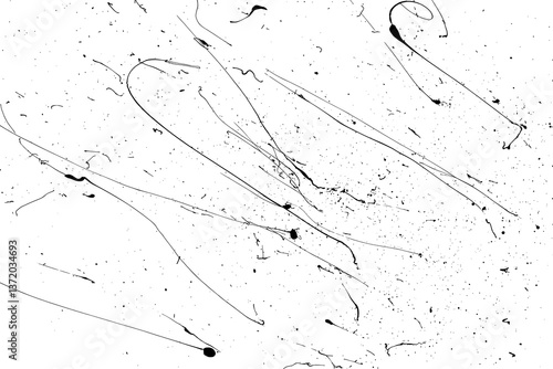 Obraz na płótnie Texture wall grunge. Pattern paper old. Textured art rough design surface. Black splash on transparent background. PNG format. w salonie