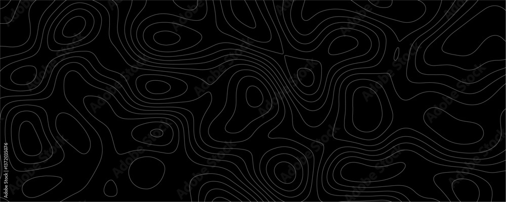 Black Topology and Topography Vector Layered Paper Cutout Abstract Background. Smooth Wavy curve lines banner design vector map seamless pattern. Thin curved wavy lines topology on a black background. Black Topology and Topography Vector Layered Paper Cutout Abstract Background. Smooth Wavy curve lines banner design vector map seamless pattern. Thin curved wavy lines topology on a black background.
