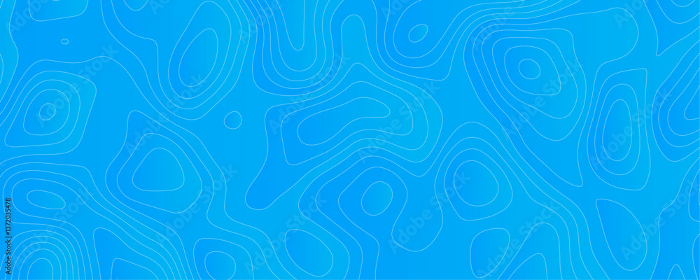 Abstract Sky blue topology and topography vector design background. Smooth wavy lines topographic contour lines vector map seamless pattern. Thin curved wavy lines topology on a blue color background. Abstract Sky blue topology and topography vector design background. Smooth wavy lines topographic contour lines vector map seamless pattern. Thin curved wavy lines topology on a blue color background.