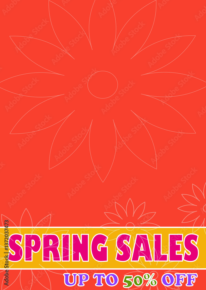 Colorful spring sales poster with copy space. Colorful spring sales poster with copy space.