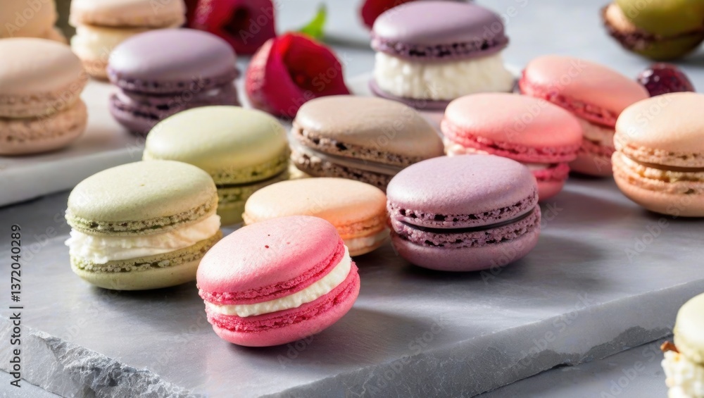 colorful macaroons on a wooden table colorful macaroons on a wooden table