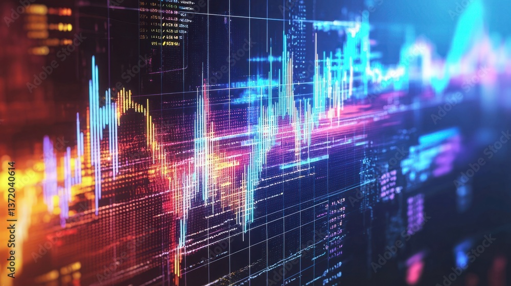 Abstract Digital Data Visualization with Colorful Graphs and Lines Abstract Digital Data Visualization with Colorful Graphs and Lines