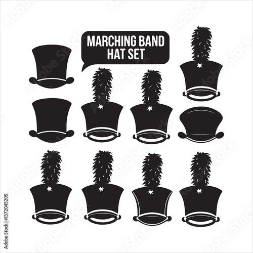 Marching Band Hat black silhouette
