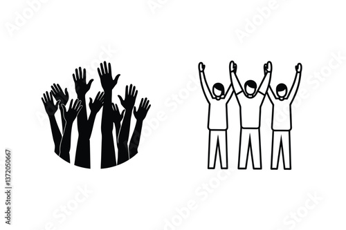 Unity, Teamwork, Collaboration, Support, Community, Participation, Hands Raised, Group, Togetherness