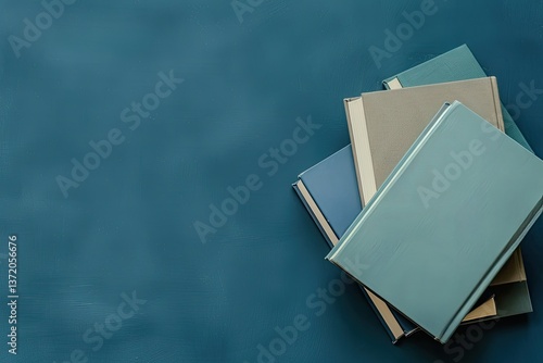 Flawless Picture of Top View Minimal Composition with Books