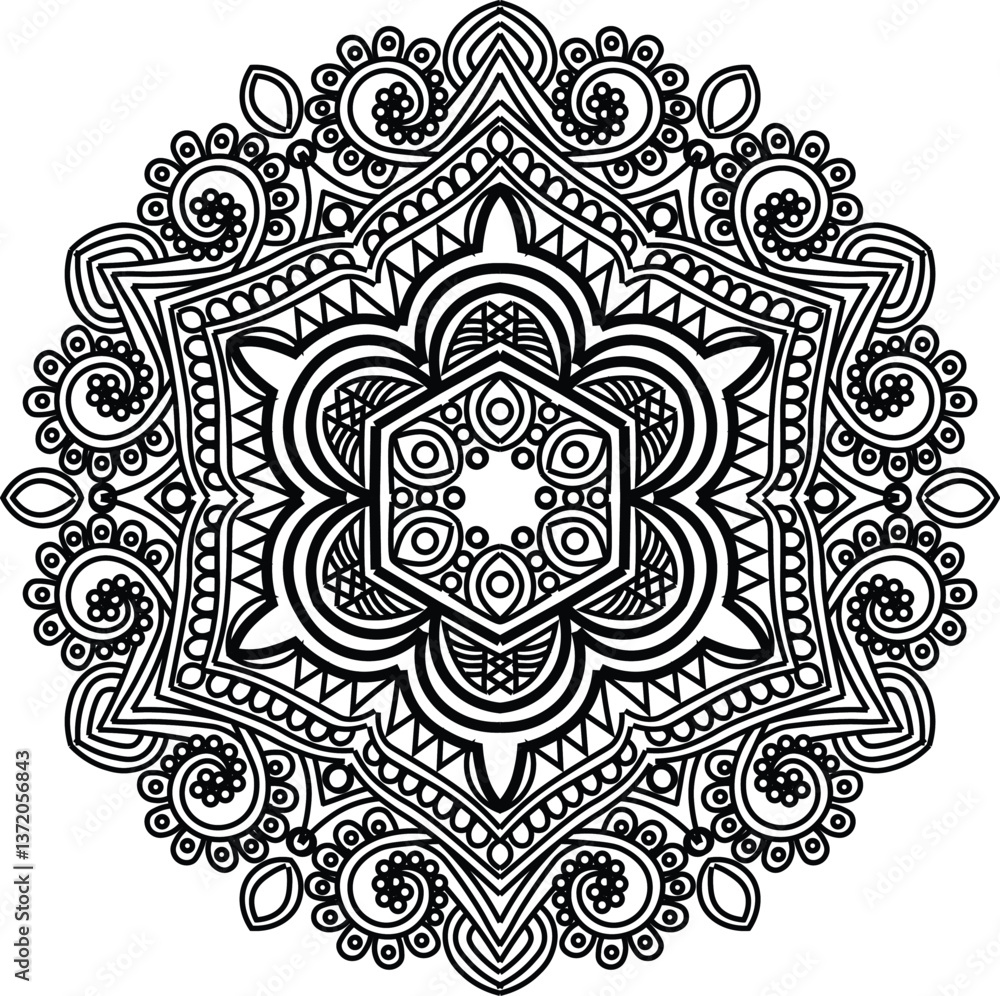 hand drawing outline mandala hand drawing outline mandala