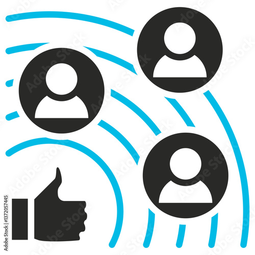 Influence Glyph Blue Grey Icon