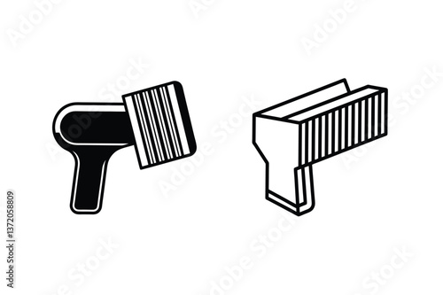 Plastic Parts Two Black Components, Industrial Design, Technical Drawings, Manufacturing Specificity