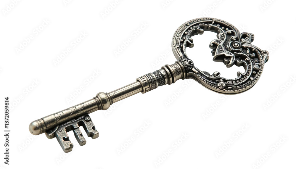 Old rusty key isolated on white background Old rusty key isolated on white background