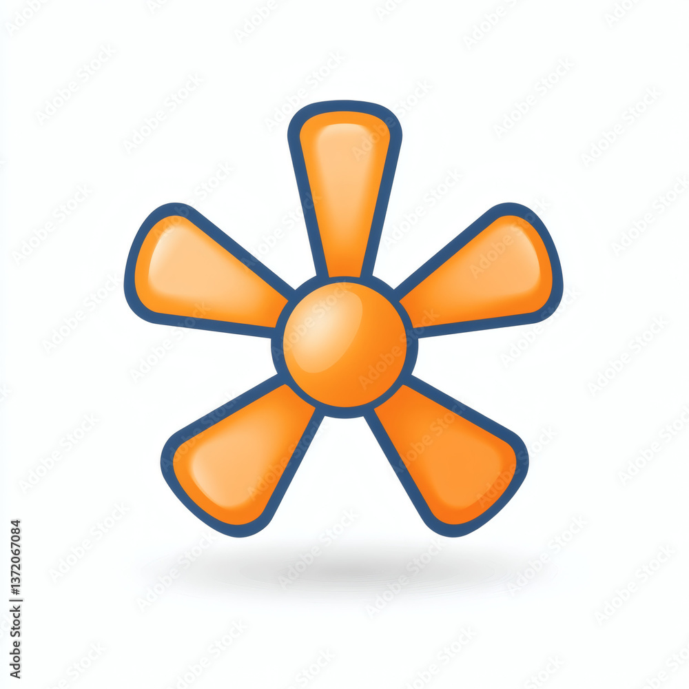 Orange star-shaped symbol design in vector style Orange star-shaped symbol design in vector style