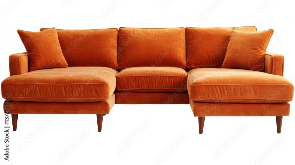 A cozy sectional sofa with a soft fabric finish, perfect for a modern living room, isolated on a clean white background, A cozy sectional sofa with a soft fabric finish, perfect for a modern living room, isolated on a clean white background,