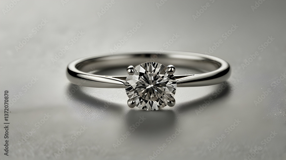 Dazzling Simplicity: Single Diamond Engagement Ring Dazzling Simplicity: Single Diamond Engagement Ring
