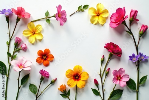 Wallpaper Mural Delicate flower sprigs arranged in a square grid , flower, spring, background Torontodigital.ca