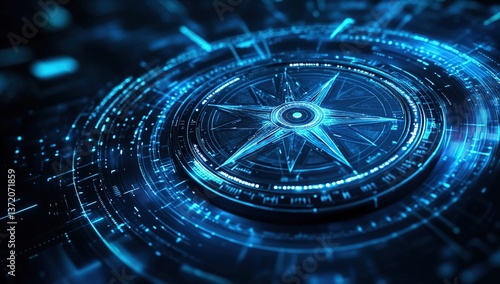 Wallpaper Mural Digital Compass: Navigating the Future with Futuristic Technology and Advanced Designs. Exploring Innovation in Guidance Systems. Torontodigital.ca