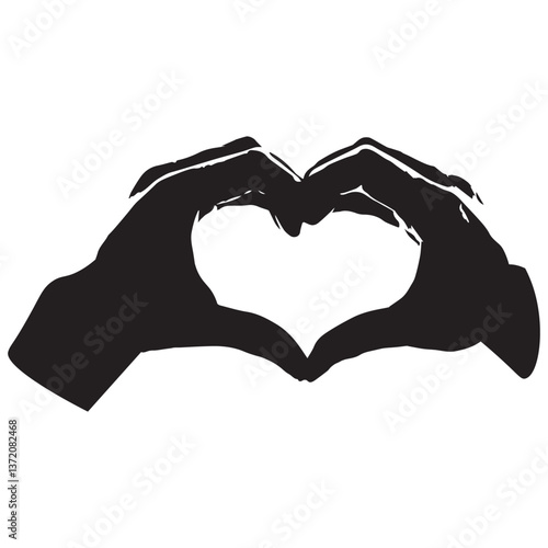 Hands making heart sign. Heart hands symbol - stock vector. Vector illustration