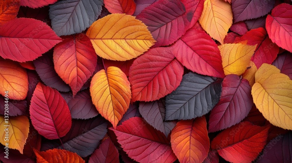 Colorful autumn leaves background, nature's vibrant carpet Colorful autumn leaves background, nature's vibrant carpet