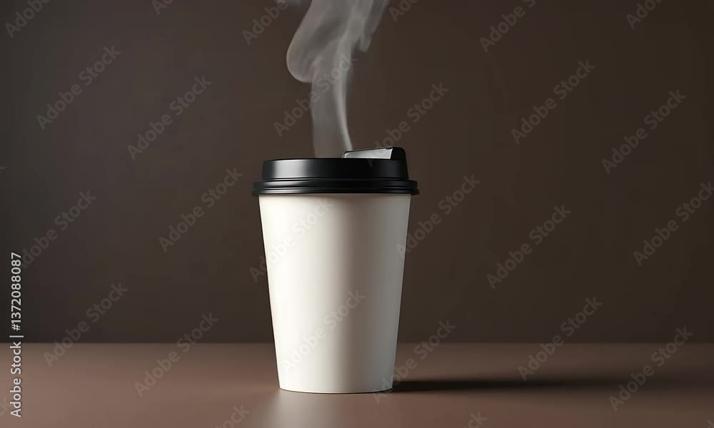 Aromatic Steam Rising from a Disposable Coffee Cup