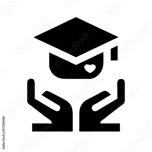 A hand is shown holding a graduation cap symbolizing education, achievement and graduation for websites and blogs related to education, philanthropy and academic success.