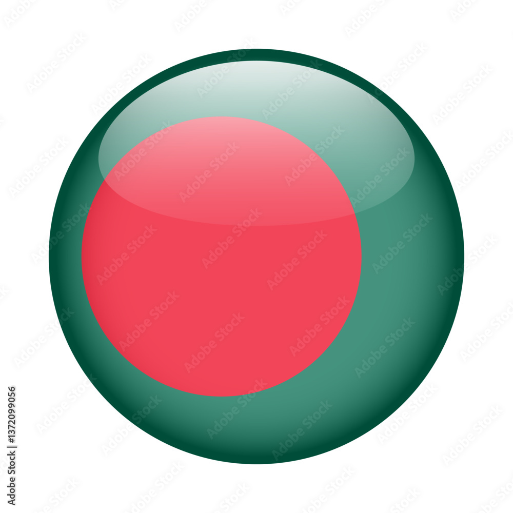 flag of Bangladesh, button round glossy icon flag of Bangladesh, button round glossy icon