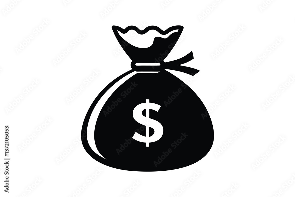 bag of money silhouette vector illustration bag of money silhouette vector illustration
