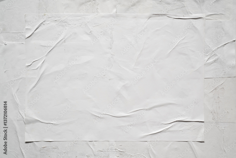 Naklejka premium White wheatpaste paper poster style texture background
