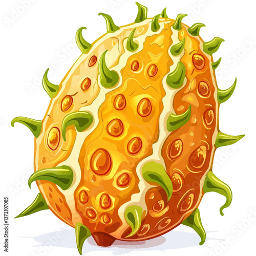 Kiwano melon isolated on white 