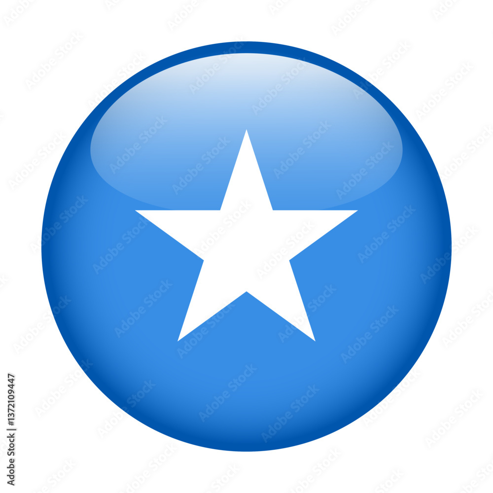 flag of Somalia, button round glossy icon flag of Somalia, button round glossy icon
