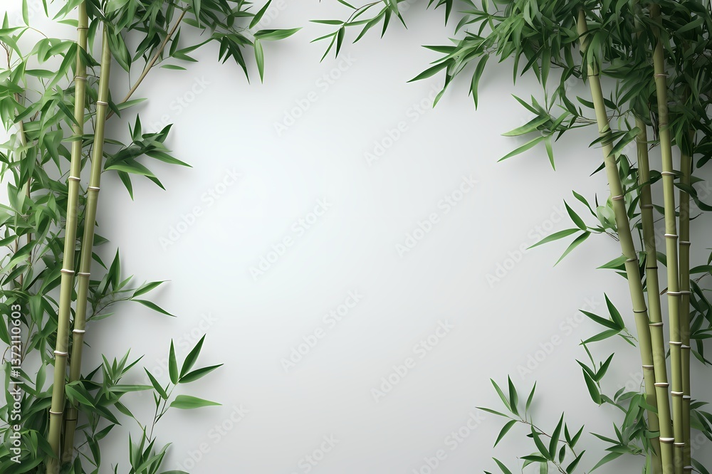 Fototapeta premium japanese style bamboo frame with copy space