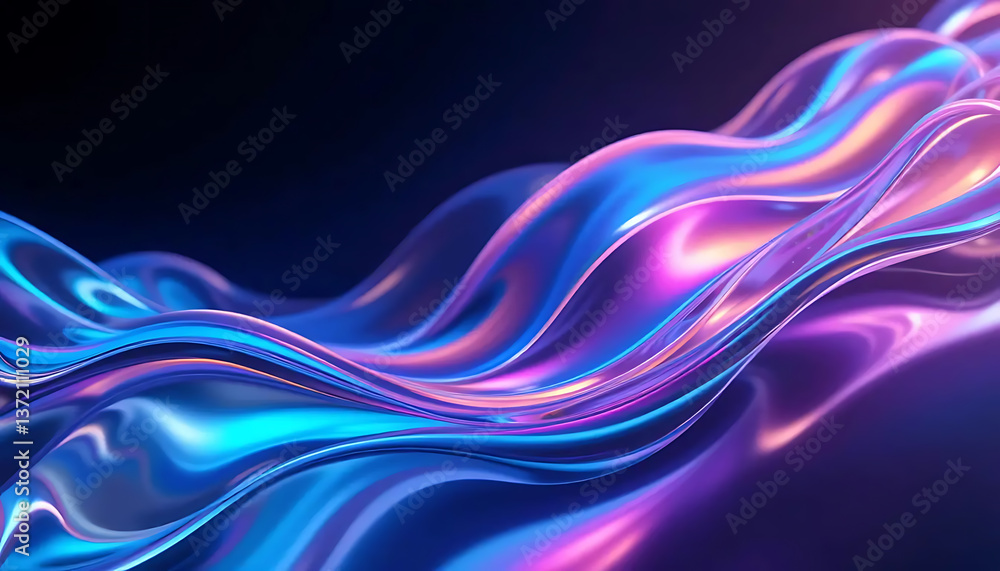Obraz premium Abstract Wavy Surface with Iridescent Colors and a Modern Design