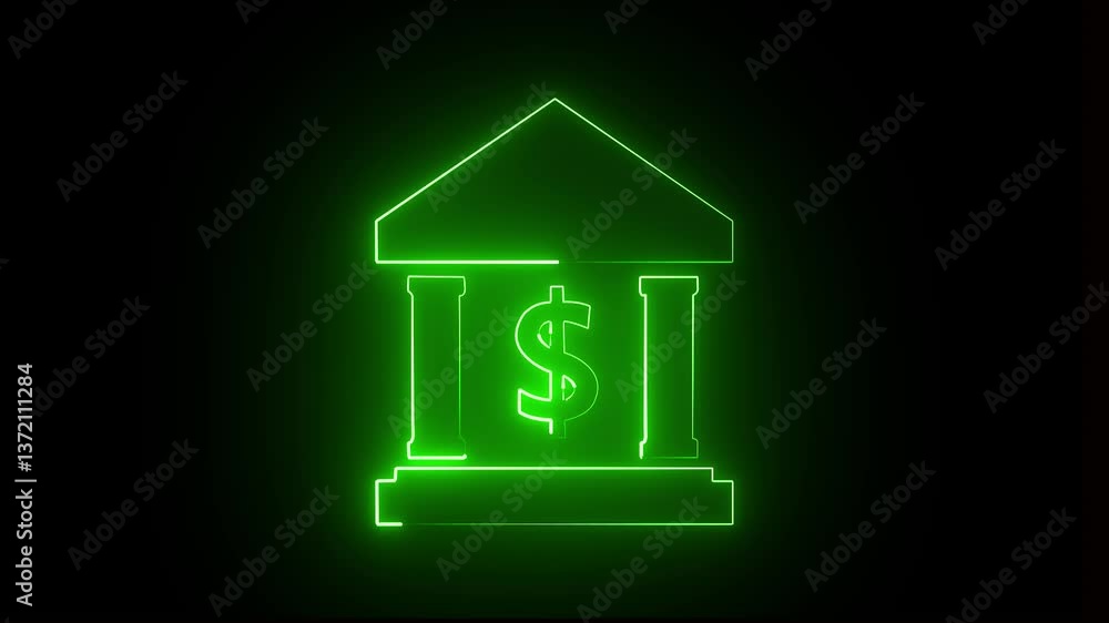 abstract Glowing neon line bank building icon. neon line personal savings bank account money doodle concept. financial concept glowing dollar sign on house. abstract Glowing neon line bank building icon. neon line personal savings bank account money doodle concept. financial concept glowing dollar sign on house.