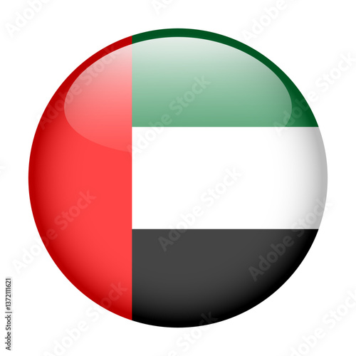 Free Download flag of United Arab Emirates, button round glossy icon - GFXLoad