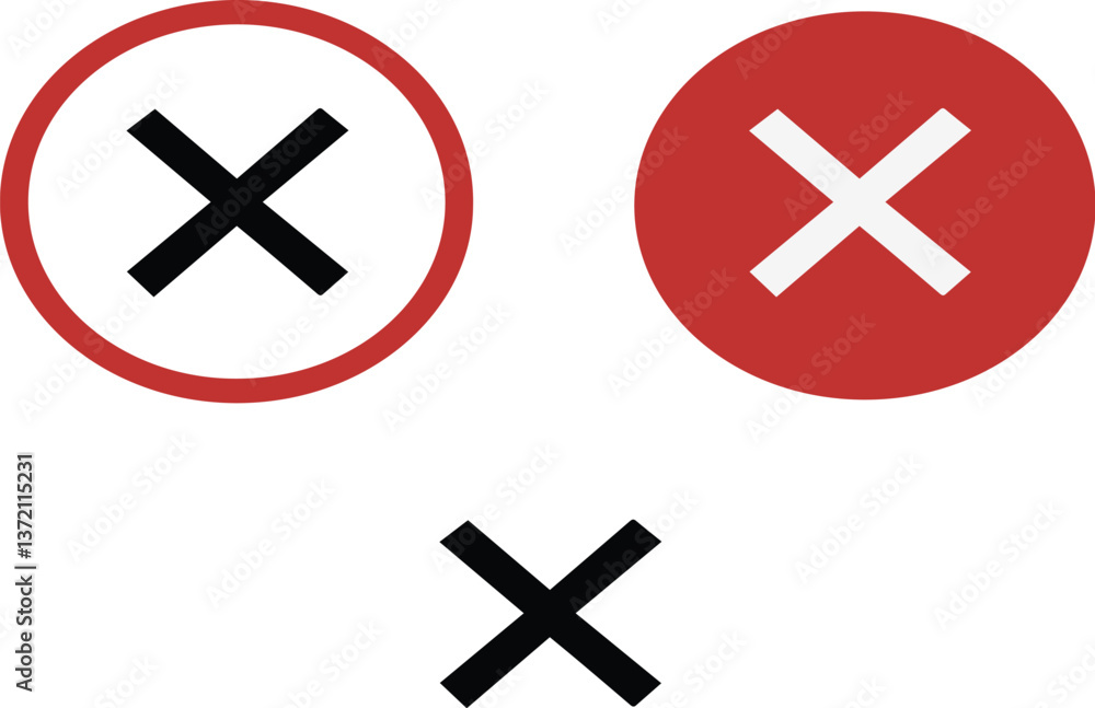 Fototapeta premium Isolated Cross Mark Symbol